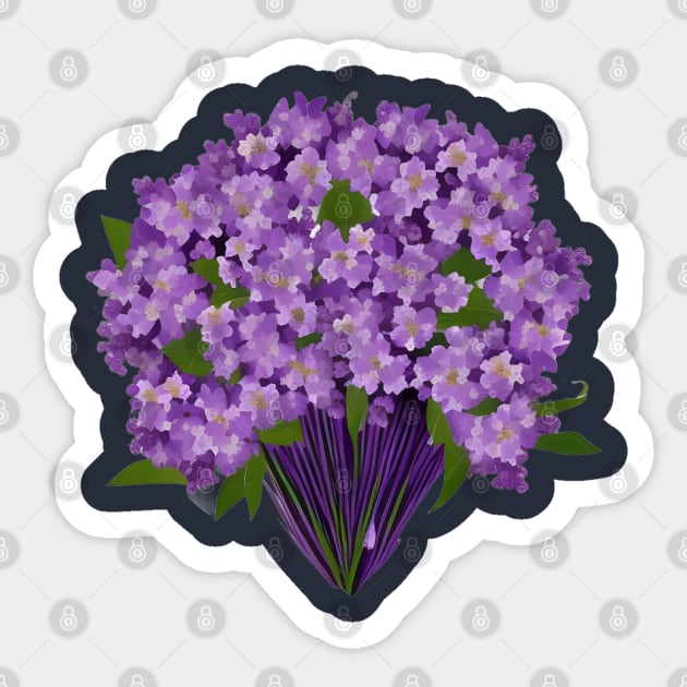 Bouquet of Violets Sticker by kaiwhitetiger